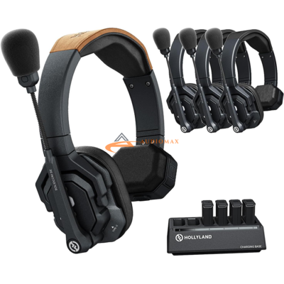 Hollyland Solidcom SE Full Duplex 4-Users ENC Noise Cancellation Wireless Intercom Headset System Communication with PTT Mute Single Ear Headset for TV Film Production Drone (SE-4S)