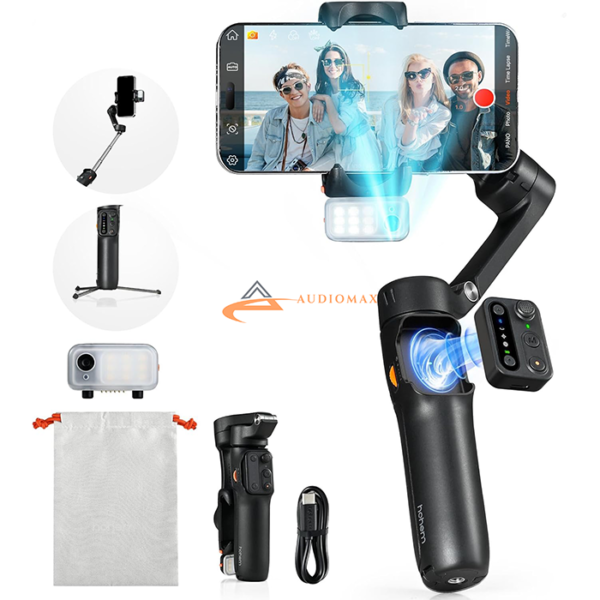 hohem iSteady V3 Gimbal Stabilizer for iPhone, 3-Axis Phone Gimbal, Magnetic AI Tracker