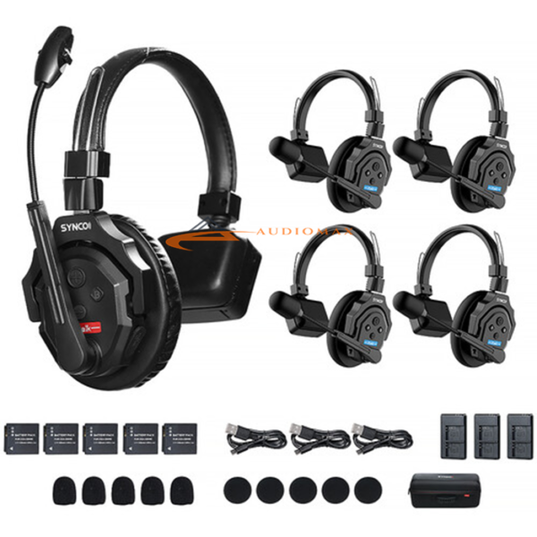 Synco X-Talk X5 Wireless Intercom System with 5 Single-Ear Headsets (2.4 GHz) - Image 2